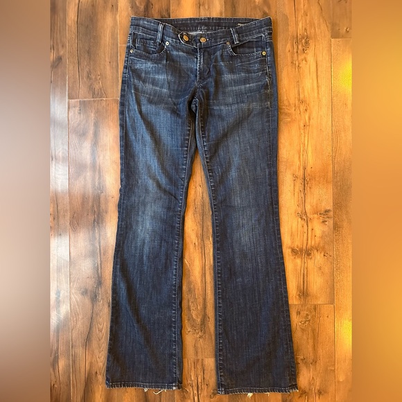 Citizens of Humanity Flare Jeans Size 29 Dark Wash Y2K Pocket Detail - Picture 2 of 10